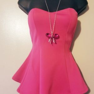 Womens Pink Tube Top Shirt by Love J Size Medium